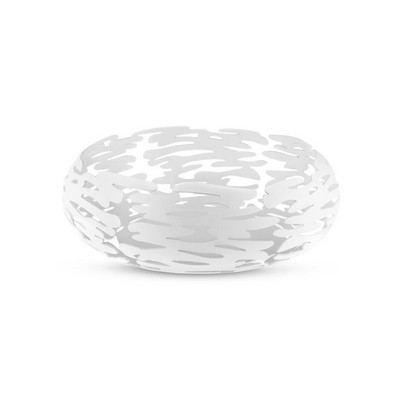 Alessi-Barknest Round basket in colored steel and resin, white